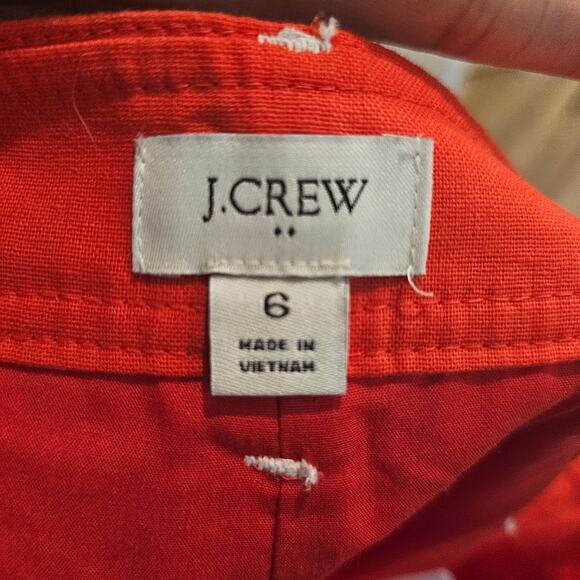 J. Crew Linen Blend Button Through Belted Midi Skirt Size 6 - Picture 4 of 6